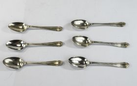 Edwardian Set Of Six Silver Teaspoons, Hallmark Sheffield 1912, Nice Condition, 84.