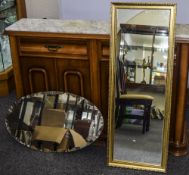 Mid 20thC Oval Wall Mirror 26 x 16 Inches,