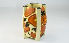 Clarice Cliff Hand Painted Art Deco Jug, Orange Chintz Pattern. c.1932. 6.25 Inches Tall.