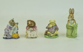 Beswick Beatrix Potter Figures, 4 In Total. 1. Mrs Tiggywinkle, 2. Jeremy Fisher, 3.