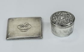 Swedish Silver Vintage Cigarette Case, Hallmark Stockholm, Date Mark T8 1945,