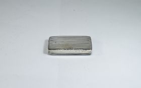 Early 20th Century Nice Quality European Silver Hinged Snuff Box Of Rectangular Form With Regency