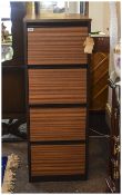 Modern Four Drawer Filling Cabinet, Wood Effect Finish. Height 51 Inches 19 x 24 Inches Deep.