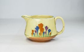 Clarice Cliff Hand Painted Jug ' Crocus ' Design. Date 1929. 4.25 Inches High.