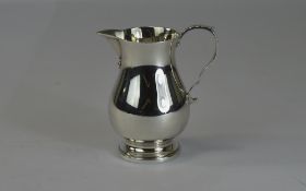 Elizabeth II Fine Quality And Heavy Cream Jug Of Plain Form, Hallmark Birmingham 1969, Maker B.E.