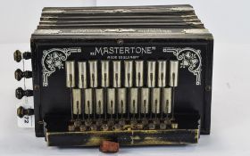 Accordian "Mastertone" Made In Germany By Olewo, Ebonised Frame With Metal Mounts,