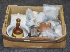 Misc Lot Of Pottery And Glass, Comprising Cabinet Plates, Vases, Wade Scotch Whisky Decanter,