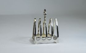 Art Deco 4 Tier Silver Toast Rack, By J. Dixon, Hallmark Sheffield 1938, 4.