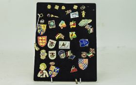 Collection Of Metal Pins And Badges, Some Enamelled, Various Subjects.