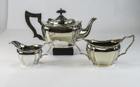 Edwardian 3 Piece Silver Plated Bacholar Singles Tea Service