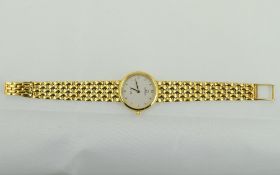 Omega Ladies 18ct Gold Wrist Watch With Integral 18ct Gold Mesh Bracelet Fully Hallmarked 750 Comes