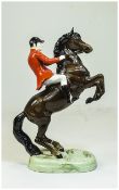 Beswick Rider and Horse Figure ' Huntsman ' 2nd Version on Rearing Horse, Model Num 868. Designer A.