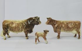 Beswick Farm Animal Figures, 3 In Total. 1. Dairy Shorthorn Bull 'CH.