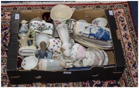 Misc Box Of Pottery & Collectables