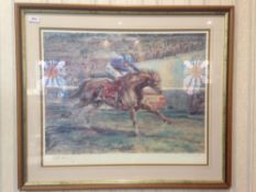 Horse Racing Interest Framed Limited Edition Print, Willie Carson Nashwan, Derby Winner,