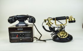 Two Telephones Comprising One Marked Dictograph The Other Marked Betacom Regal French.