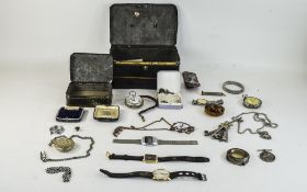 Mixed Lot Of Collectables/Costume Jewellery Comprising Silver And White Metal Pocket Watches,