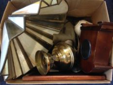 Mixed Box Comprising Kitchen Scales, Clock, Table Lamp, Pottery Etc.