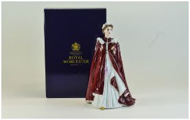 Royal Worcester Figure Queen Elizabeth II In Celebration Of The Queens 80Th Birthday With Box