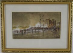 Geoffrey Mortimer ' Costal Scene ' c.1850's Watercolour. Signed, Mounted and Framed Behind Glass.