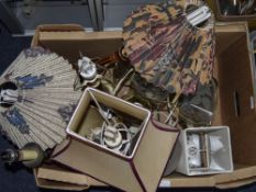 Box Containing A Mixed Assortment Of Lamps and shades