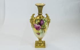 Royal Worcester Handpainted Twin Handle