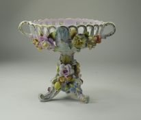 German 19thC Sitzendorf Flower Encrusted