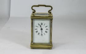 English Brass 8 Day Carriage Clock With