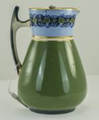 James Macintyre Impressive Pewter Lidded Art Nouveau Designed Jug, Simply Decorated with a Border