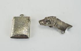 Edwardian Silver Vesta Case In Near Mint Condition. Hallmark Birmingham 1901. 30.3 Grams.