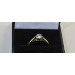 Ladies 18ct Gold Set Single Stone Diamond Ring, The Brilliant Cut Diamond of Good Colour and