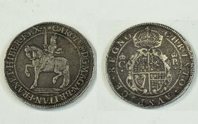 Charles 1 - 1625 - 1649 Silver Crown, Milled Issue 1631 - 1632. M.M.B & Flower. Condition V.F.