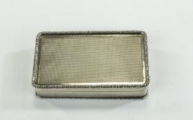 Aspreys of London Very Fine Silver Snuff Box with Gilt Interior,