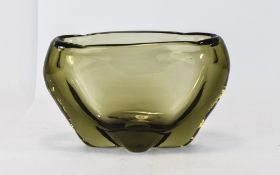 Mid 20thC Whitefriars Glass Bowl 5.5 inches high by 9 inches.