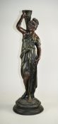 French Early 20th Century Large and Impressive Hand Painted Resin Figure of a Classical Roman Female