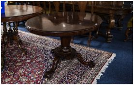 Victorian Mahogany Tilt Top Breakfast Table, Oval Top Raised On A Faceted And Turned Support With