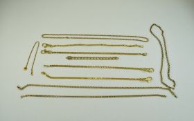 Collection Of Gold Plated Jewellery, All Chains,