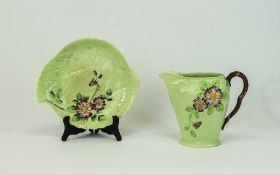 Carlton - Ware Jug and Dish, Australian Design. c.1930's. Jug - 6 Inches High, Dish - 8.75 Inches