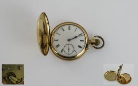 A Top Quality Early 20th Century 14ct Gold Filled Full Hunter Watch Guaranteed to be Covered by Two