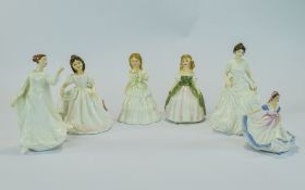 Royal Doulton Small Figures 6 In Total 1. Harmony HN4096, 2. Amando HN3635, 3. Wisdom HN4083, 4.