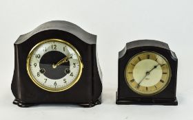 Smiths- Electrio Bakerlite Case. 1930's Mantel Clock. 5.75 Inches High.