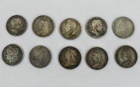 A Collection of 9 Georgian and Victorian Silver Crowns + One U.S.A.