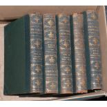 Five Volumes Of Leather Bound Pictoral Knowledge By Newnes.