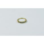 18ct Gold Chanel Set Green Diamonds Dress Ring. Fully Hallmarked.