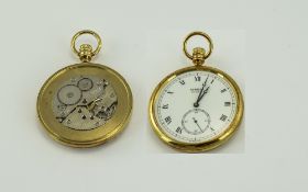 Sewills of Liverpool Fine Swiss Made Gold Plated Open Faced Pocket Watch 17 rubies jewelled
