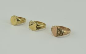 9 Carat Gold Dress Rings (3) in total. All fully hallmarked and in good condition. 18.6 grams.