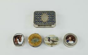 Top Quality - Vintage Collection of Silver Pill Boxes ( 5 ) In Total.