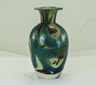 Midina - Signed and Labeled Art Glass Vase. c.1967-197, Tiger Pattern. Midina Label and Signature to