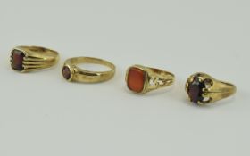 9ct Gold Stone Set Dress Rings ( 4 ) In Total. All Fully Hallmarked and In Good Condition. 16.