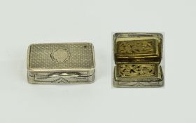 George Unite Victorian Silver Hinged Vinaigrette, Gilt Interior. Hallmark Birmingham 1879. Maker G.